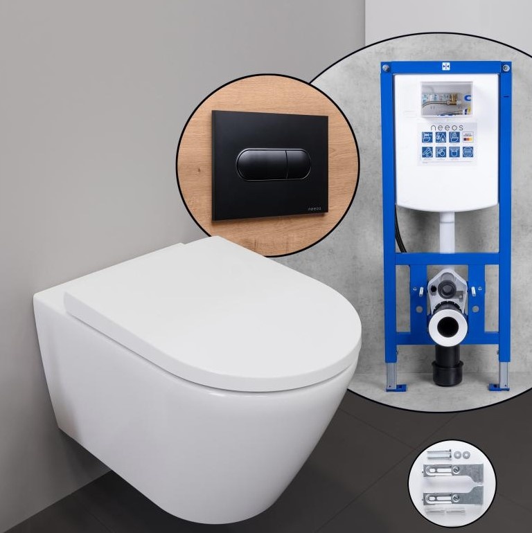 Bồn cầu treo tường Duravit D-Neo Complete SET 