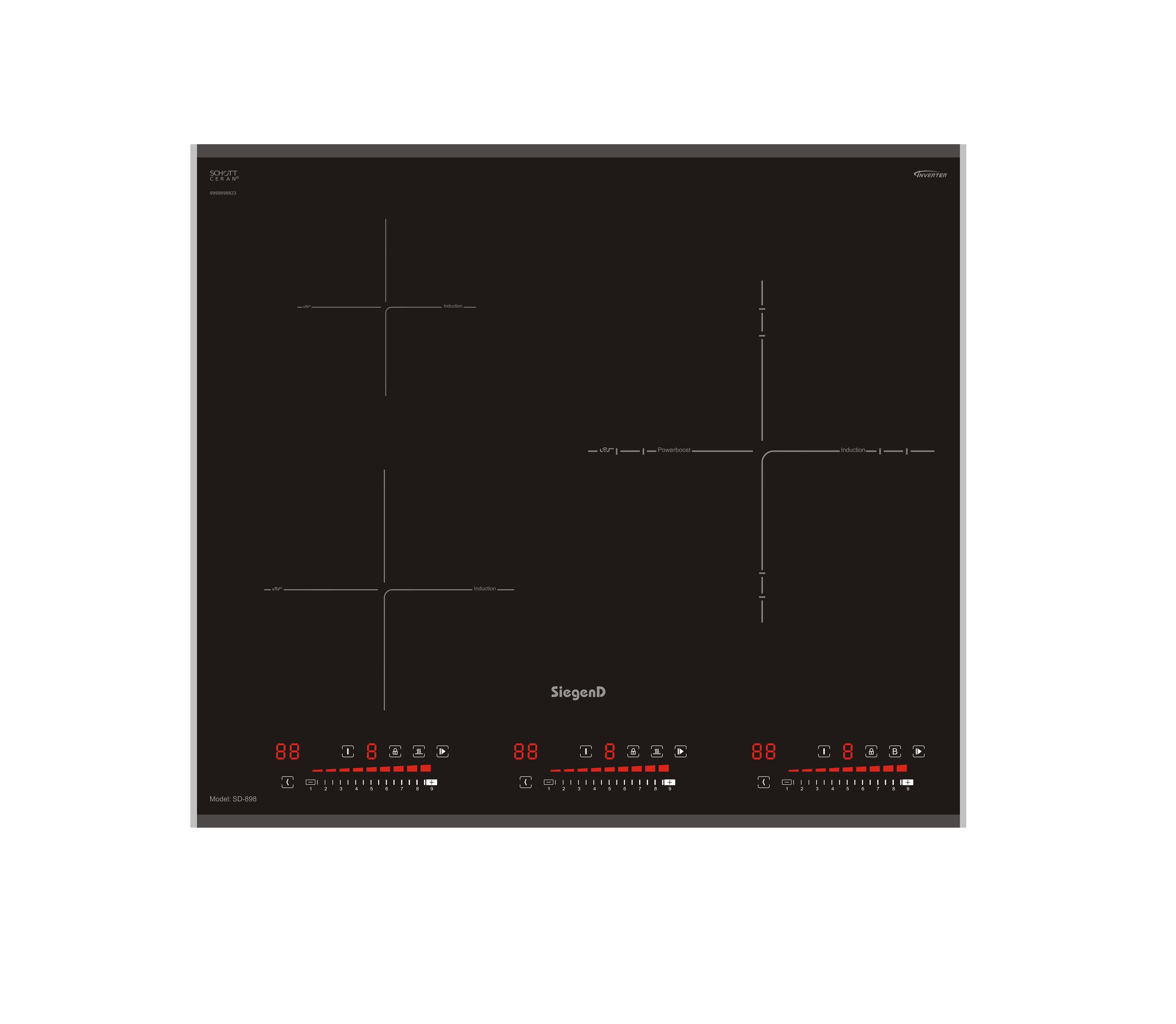 BẾP TỪ  3 VÙNG NẤU SIEGEND SD-898