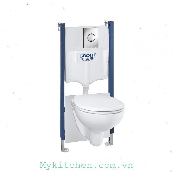 Bồn cầu treo tường Grohe Solido Compact chrome while 5in1